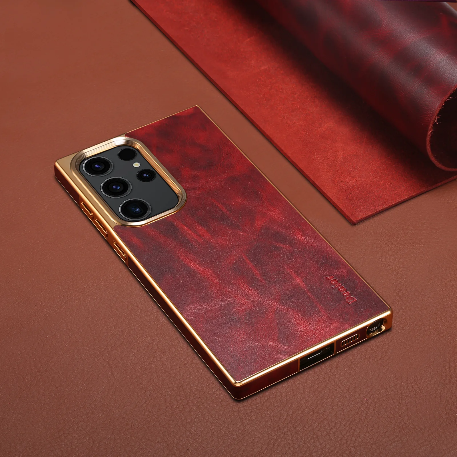 

Suitable for Samsung Galaxy S23 S24 Plus ultra leather anti drop protective case, fashionable high-end phone case