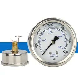 High - Precision Dual Dial Pressure Washer Gauge (0 - 6000PSI)