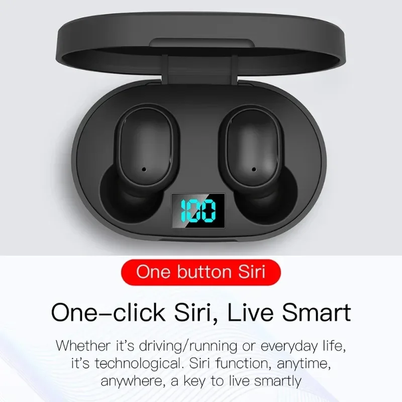 E6S Wireless Earbuds Noise Canceling Waterproof Ear Buds in-Ear Stereo Headphones with LED Display Charging Case 5