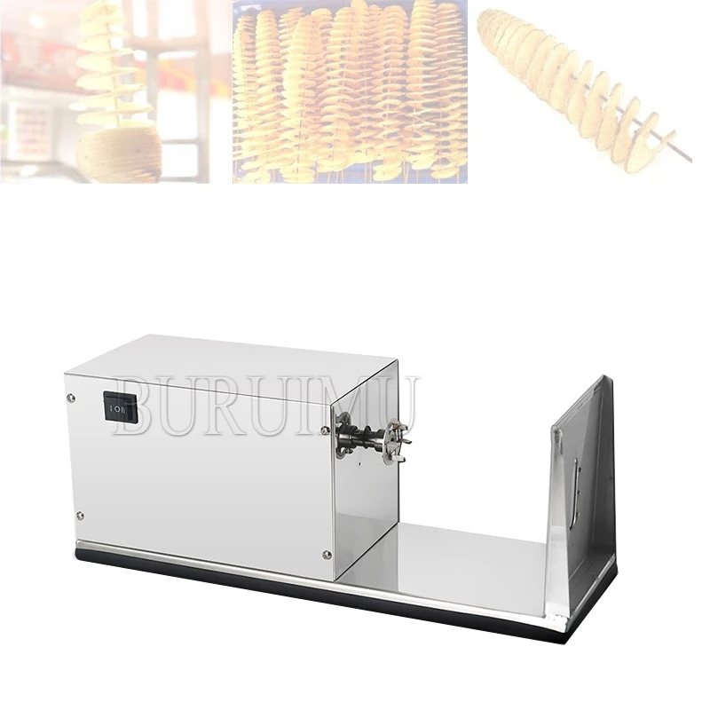 Electric Potato Spiral Cutter Machine Tornado Potato Tower Maker Stainless Steel Twisted Carrot Slicer Commercial
