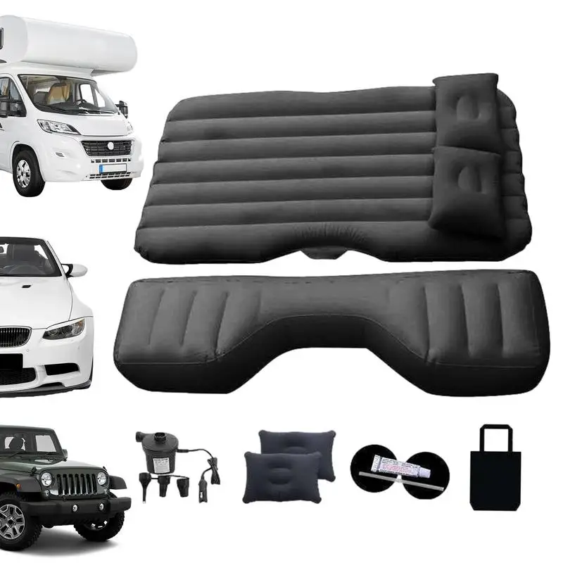 Universal Inflatable Car Mattress Back Seat Travel Bed Air Mat Rear Seat Sleeping Mat Car Sofa Pillow Instrument Camping inflatable air bed car sleeping mattress camping mattress inflatable camping mattress