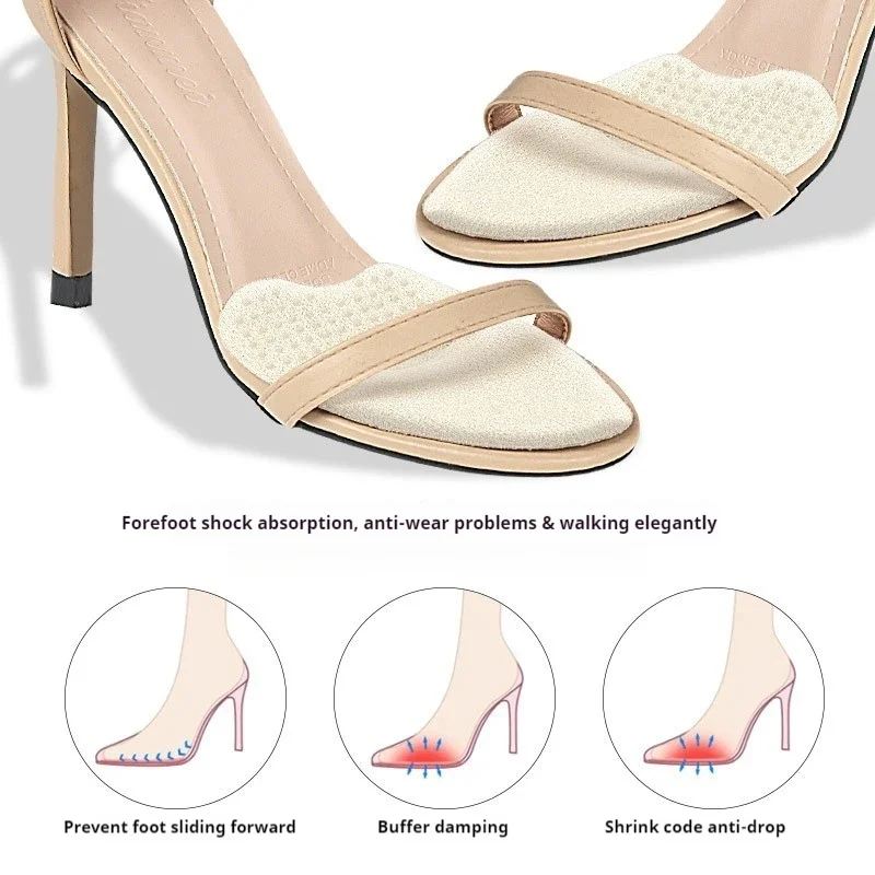 2pcs/4pcs 새로운 실리콘 하프 Insoles 여성 신발 패드 발 패드 발 뒤꿈치 풋 케어 제품 샌들 앞발 미끄럼 방지 쿠션