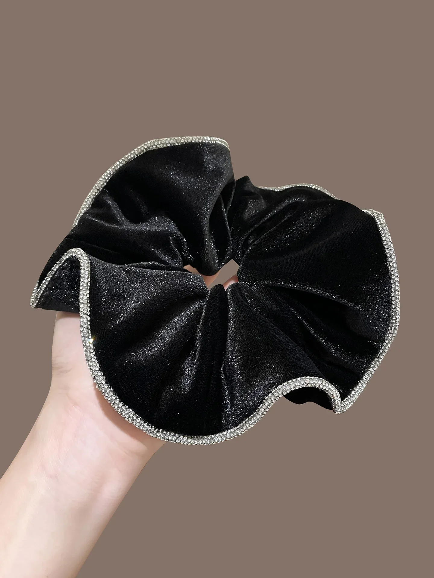 Hochwertige Strass-Samt-Haargummis Herbst und Winter Damen-Haarband Hochelastisches Haargummi Koreanische Haaraccessoires – Detail 7