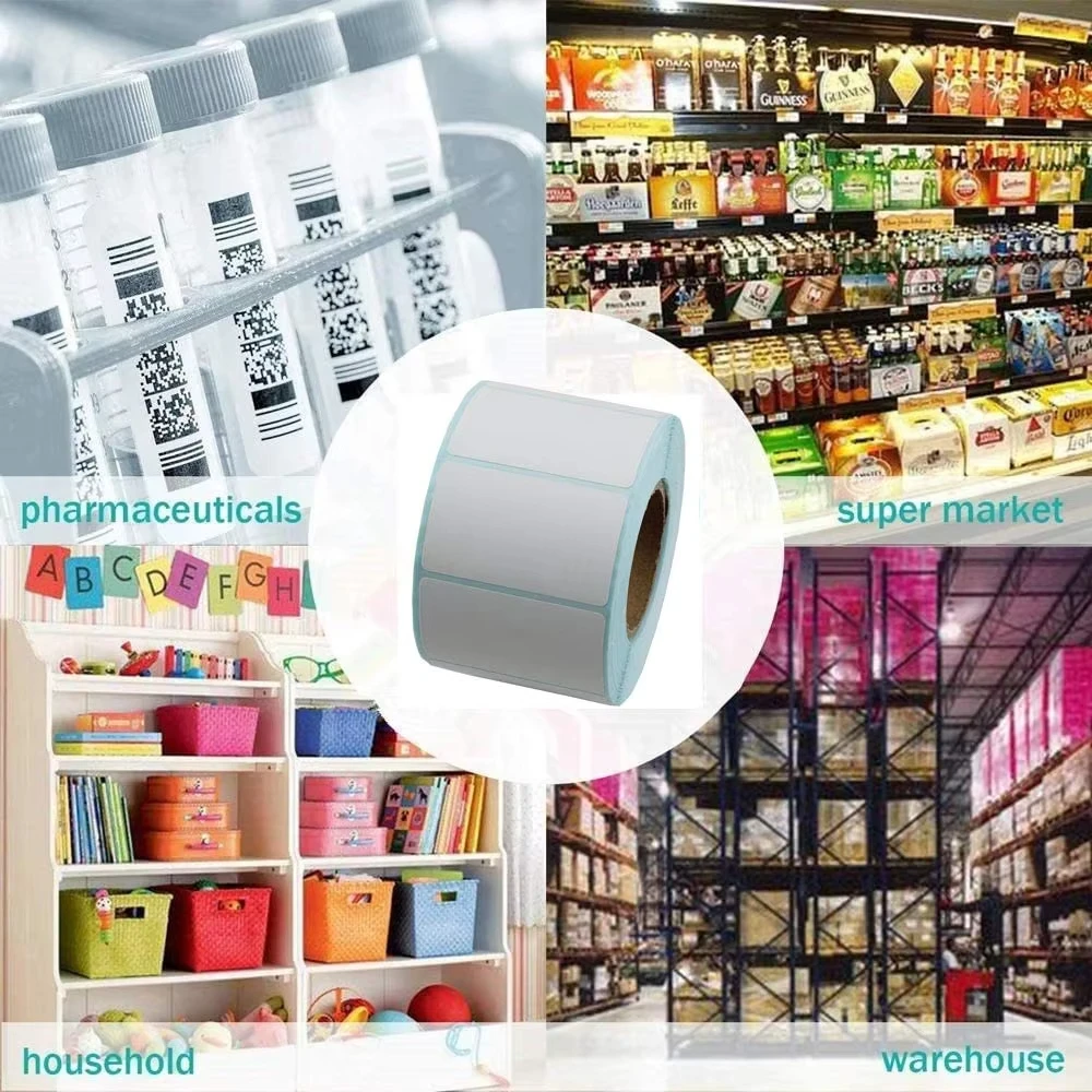 700Pcs W40xH30mm 흰색 항아리 라벨 감열지 롤 배송 스티커 카본 밴드 없음 바코드 등