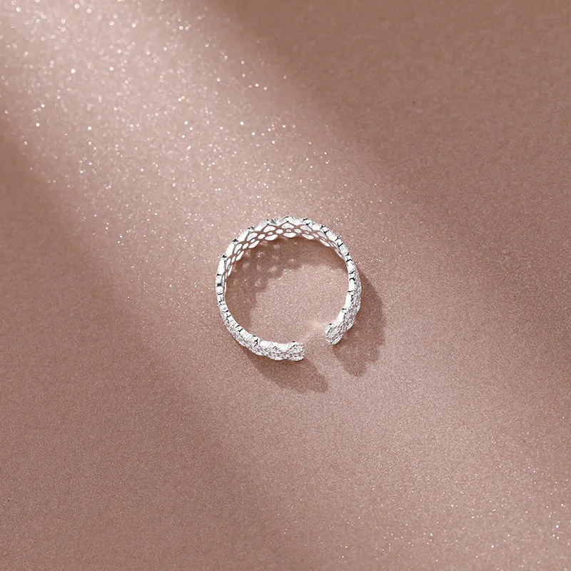 S 반지, 한국 레이스 할로우 패턴 반지, 여성용 웨딩 파티 쥬얼리