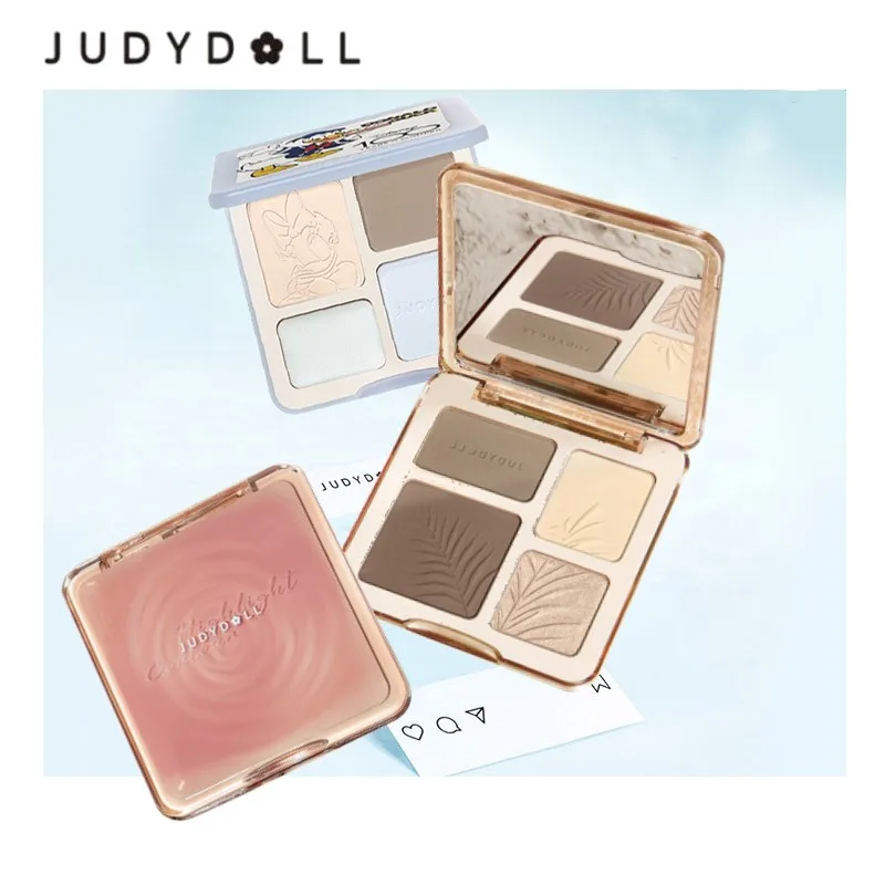 

Judydoll 3d Highlighter Contour Bronzer Palette Nude Makeup Natural Color Rendering Long-Lasting Waterproof Cosmetics
