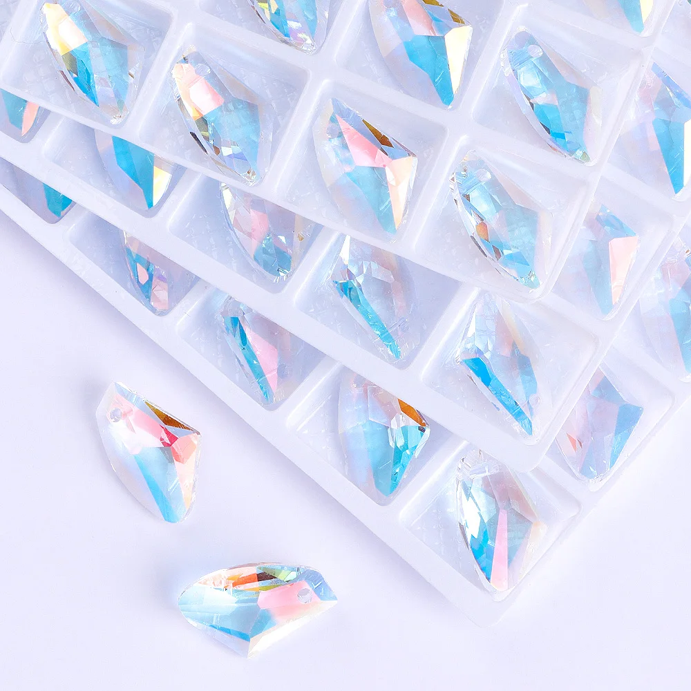 은하 모양의 유리 라인석 펜던트, 단일 모양 반짝이 크리스탈 AB 원석, 쥬얼리 제작용 DIY 액세서리, 12x19mm