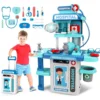 2 in 1 Doctor Kit for Kids Pretend Play Medical Station with Stethoscope Thermometer Sounds & Lights Doctor Toys for Boys Girls 1
