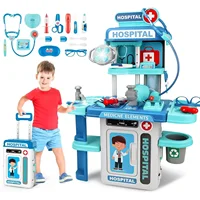 2 in 1 Doctor Kit for Kids Pretend Play Medical Station with Stethoscope Thermometer Sounds & Lights Doctor Toys for Boys Girls 1
