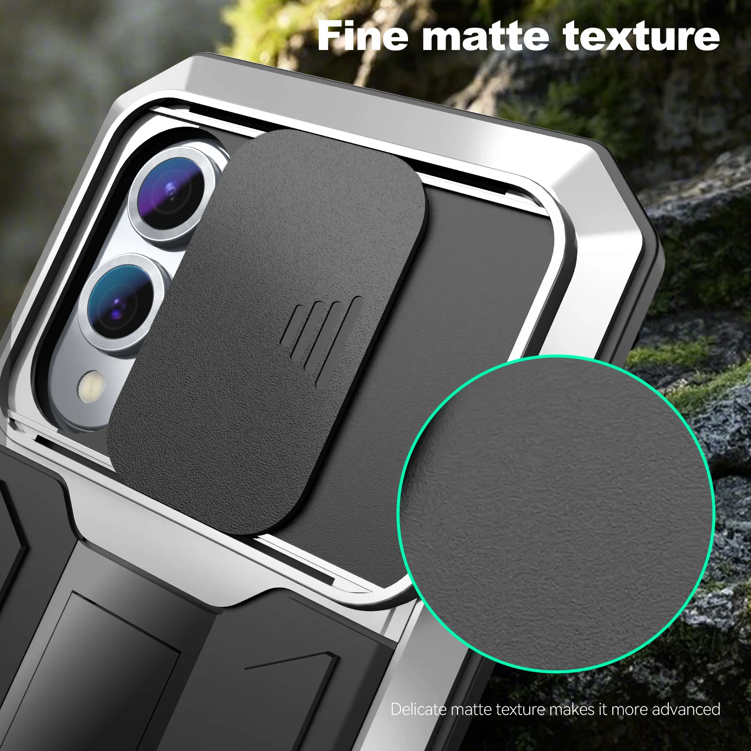 Durable Metal Shockproof Case with Screen Protector and Stand