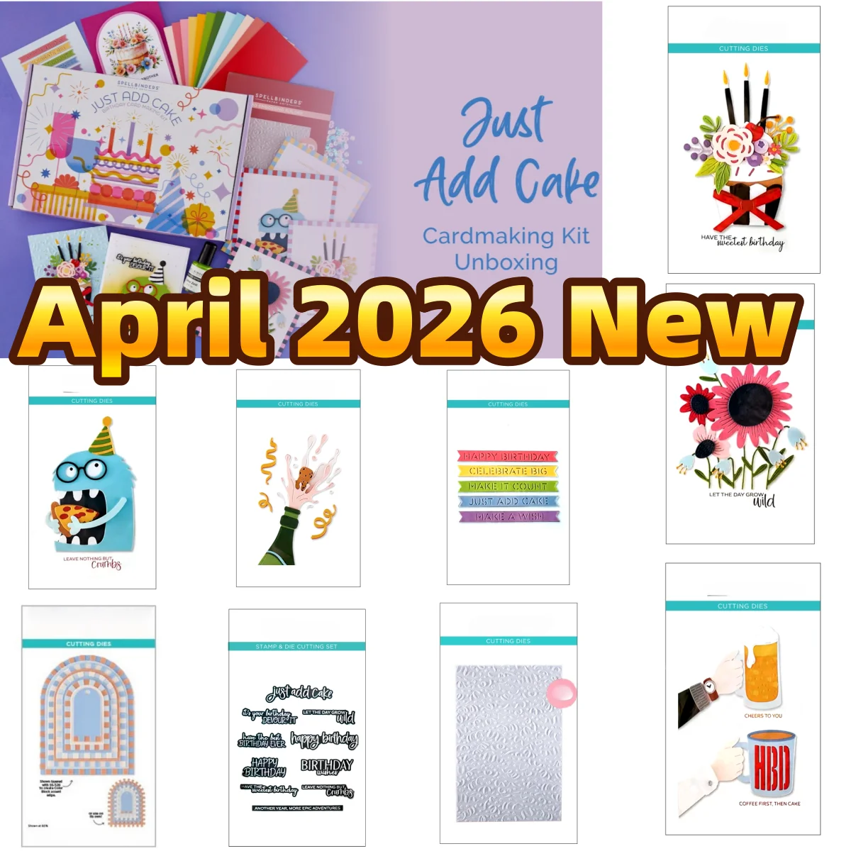 2026년 4월 새로운 케이크 생일 카드 만들기 키트 가든 파티 금속 커팅 다이즈 투명 스탬프 핫 포일 DIY 카드 만들기 스크랩북용