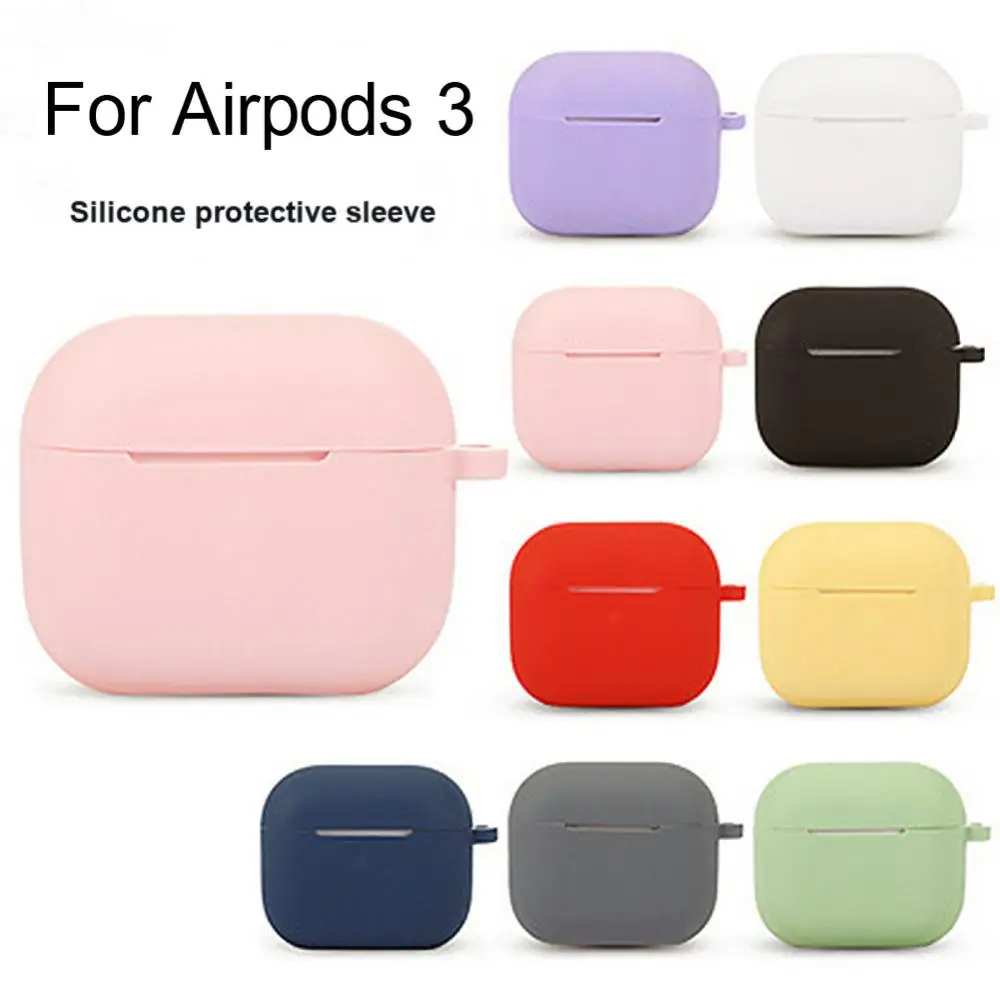 

Silicone Protective Cover For Airpods 3 Anti-drop 360° Full Inclusive Durable Headphone Cases With Hook Headphone Accessories
