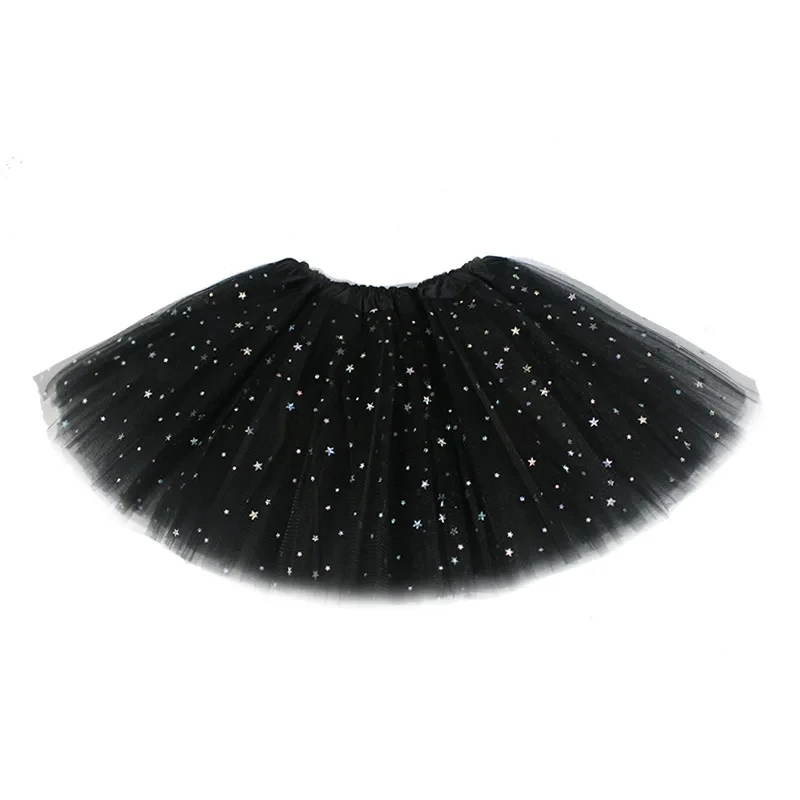 Ballet Tutu Skirt Kids Baby Star Glitter Dance Sequin 3 Layers Tulle Toddler Pettiskirt for Girl 2-8T