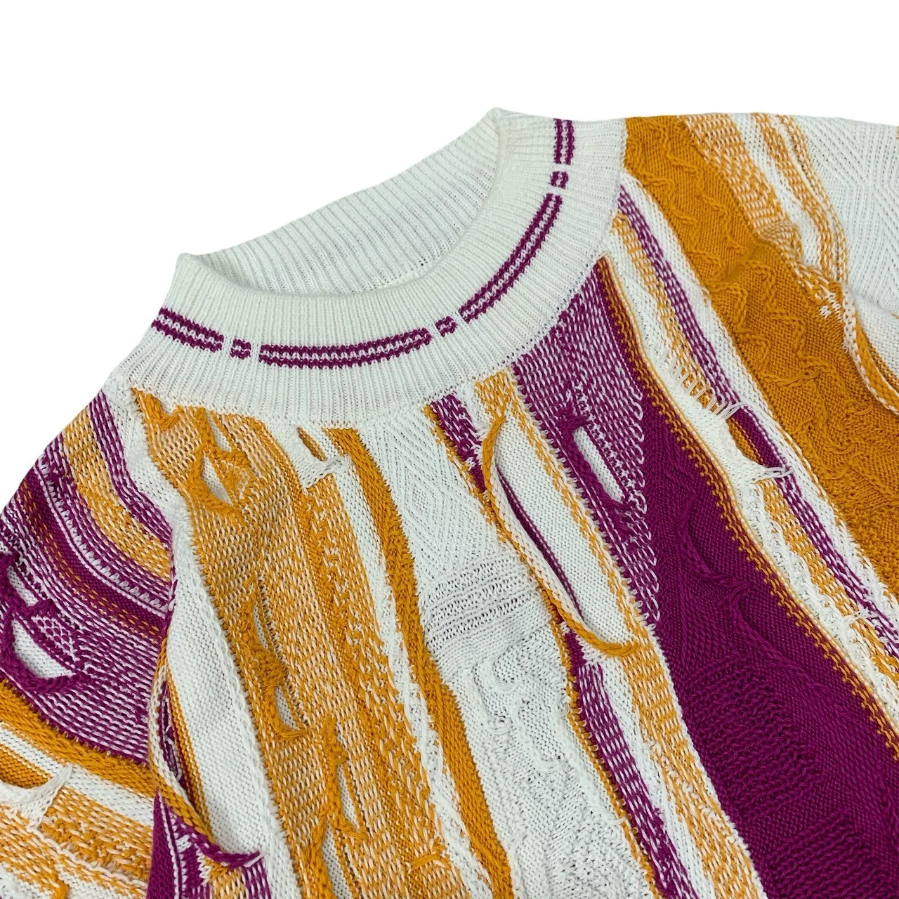 PFNW High Quality Pullover Knit Sweater Bittersweet Pattern Three-dimensional Wave Color Collision Ethnic Style Sweaters 12C1474 2