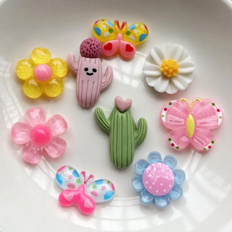 Cute Cactus, flowers Flat Back Resin Cabochons Scrapbooking DIY Jewelry Craft Decoration Accessories 20pcs -HF08 5