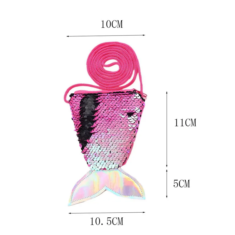 Mini Borsa Con Paillettes 10 Pezzi - Portamonete Per Bambina A Tema Sirena - Foto 5