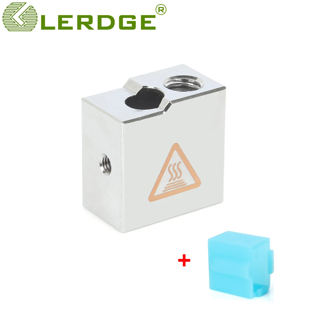 LERDGE 3D Printer Parts E3D Volcano V2 Aluminium Heating Block Hot End Heater For Hotend Heating Of Extruder with Silicone Socks