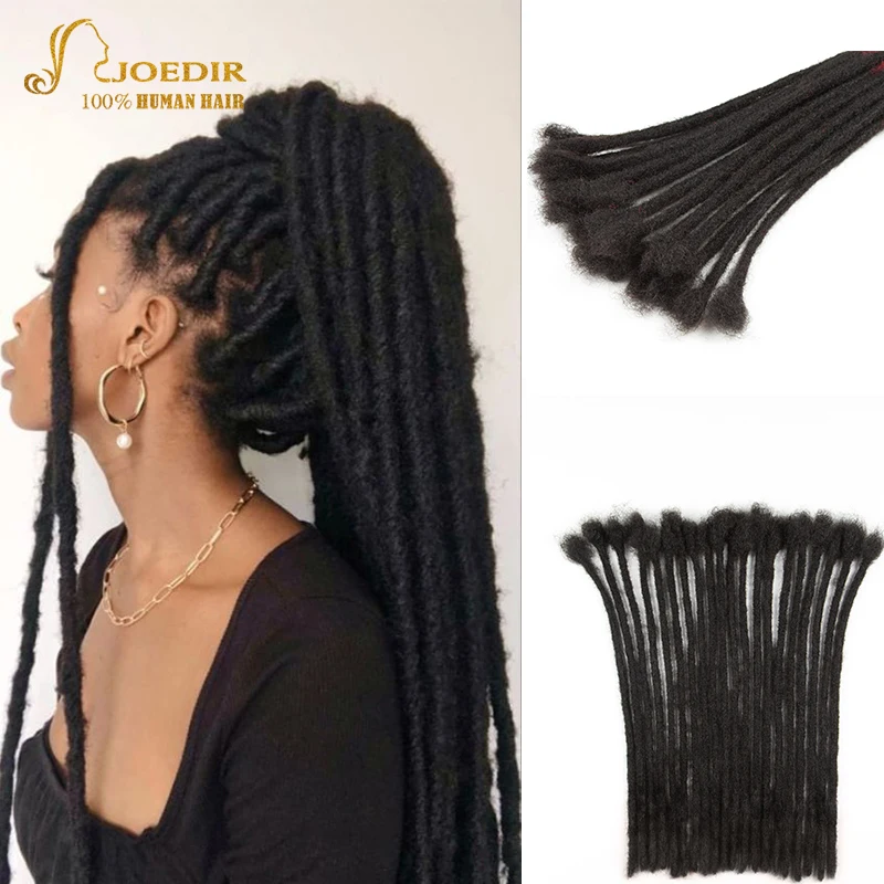 

Joedir Dreadlock Hair Styles Black Color Extension Braids Remy Mongolian Human Hair Extensions 12-20 Inches 20 Strands Croche