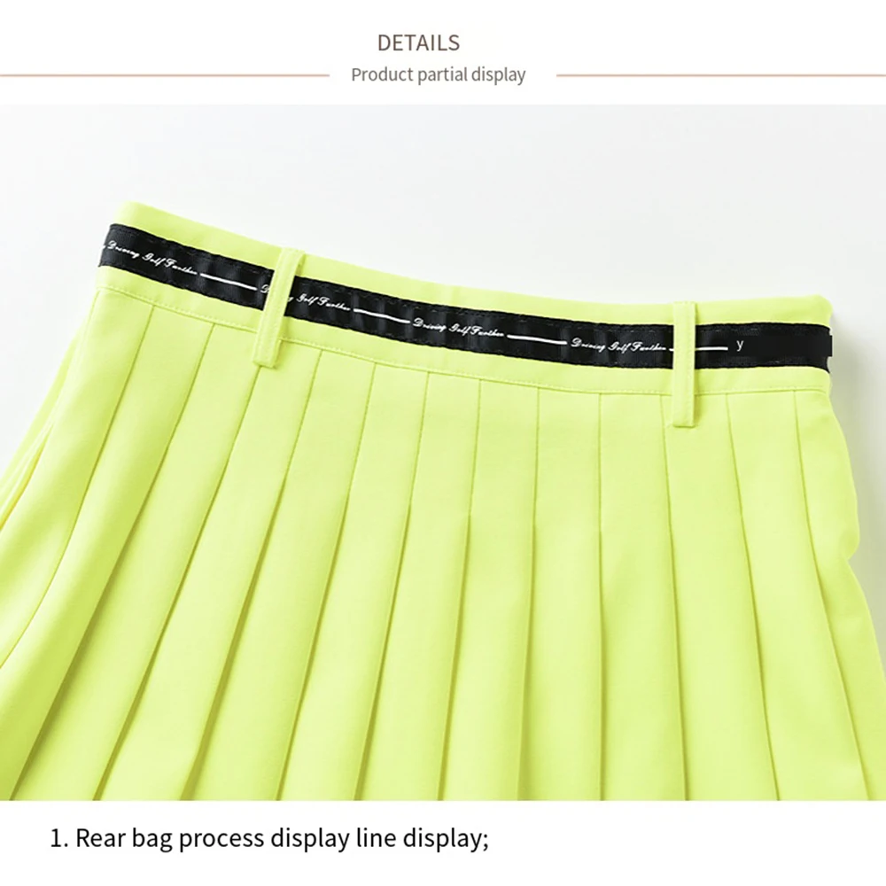 Women Thin Breathable High Waist Double Layer Pleated Short Skirt Sports Golf Wear Tennis Gym Fitness Soft Workout Clothing 골프치마 sports skirt pleated mini skirt