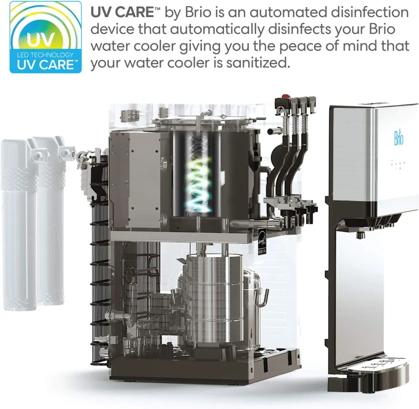Self Cleaning  Water Cooler Dispenser with Filtration - Hot Cold and Room Temperature Water. Free 5