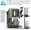 Self Cleaning  Water Cooler Dispenser with Filtration - Hot Cold and Room Temperature Water. Free 5
