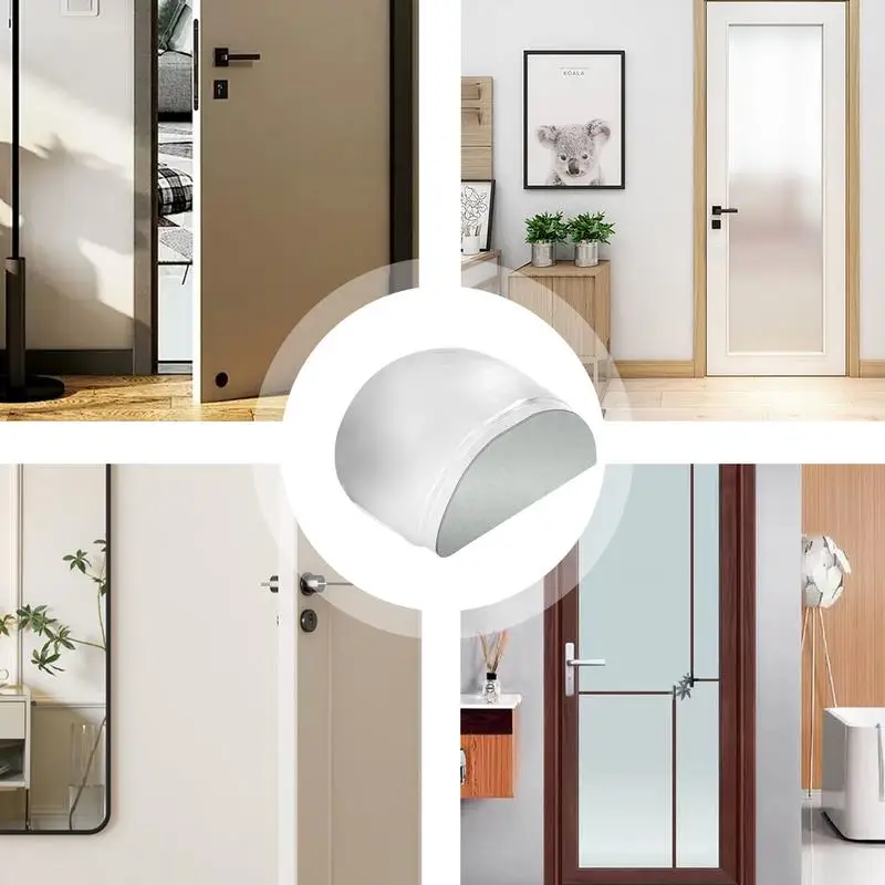 Silent Door Stop No Drilling Door Holder Anti-collision Stopper Holder For Home Workplace Indoor Floor Stopper
