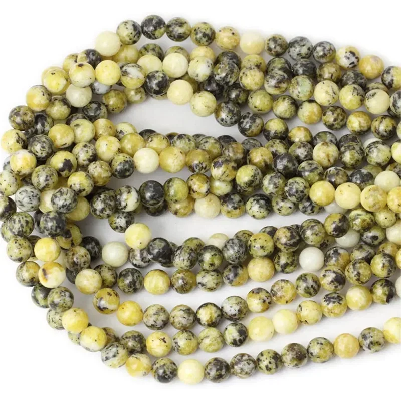

Natural Yellow Turquoise Round Loose Beads for Jewelry Making Necklace DIY Bracelets Accessories