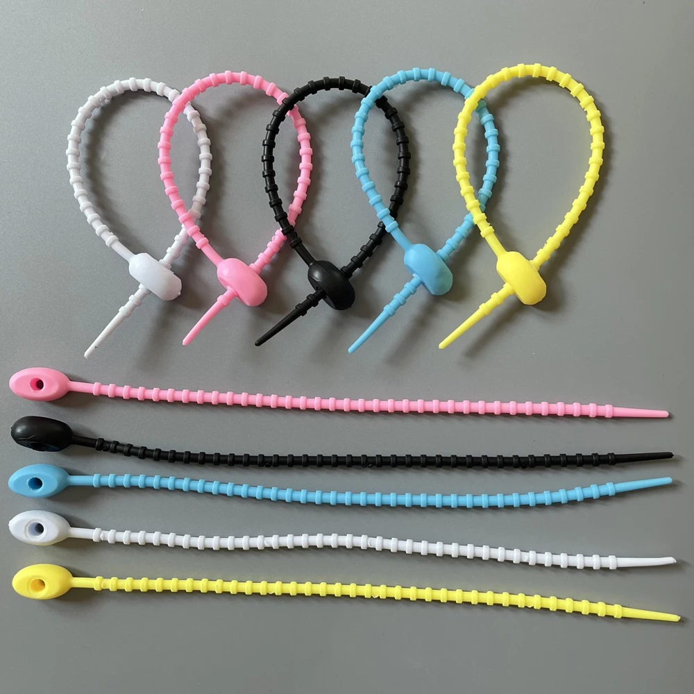 Silicone Reusable Cable Wire Organizer Winder Storage Holder Bag Ties Food Saver Earphone Line Tidy Clips 20PCS cable organizer,cable ties