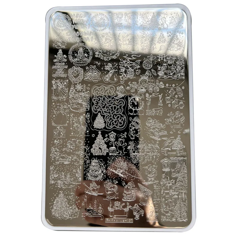 XMQ 크리스마스 디자인 네일 스탬핑 플레이트 템플릿