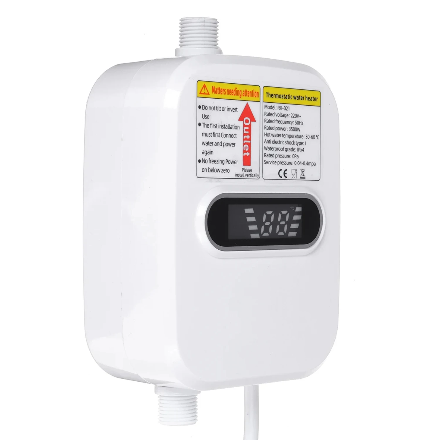 3500W Tankless Water Heater Faucet Shower Instant Water-Heater Tap Heating Instant Hot Water for Kitchen and Bathroom