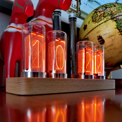 Wood Nixie Tube Clock Wood Led Digital Watch Table Glow Tube Clock Alarm Desktop Electronic Clocks B  