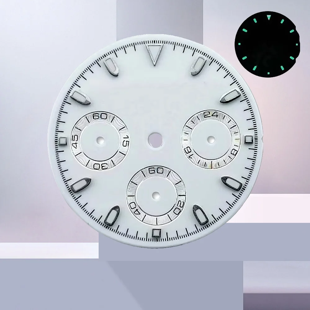 Enhanced Black and Multi-Color Dial for VK63 Movement with Date Display - 29mm