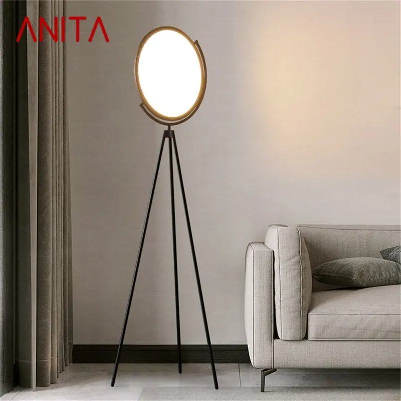 

ANITA Nordic Vintage Floor Lamp Simple Modern LED Standing Light for Home Living Room Bedroom Decor