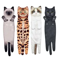 Funny Cat Hand Towels Kitchen Bathroom Hand Towel Ball with Hanging Lo-ops Quick Dry Soft Absorbent Microfiber creative Towels 1