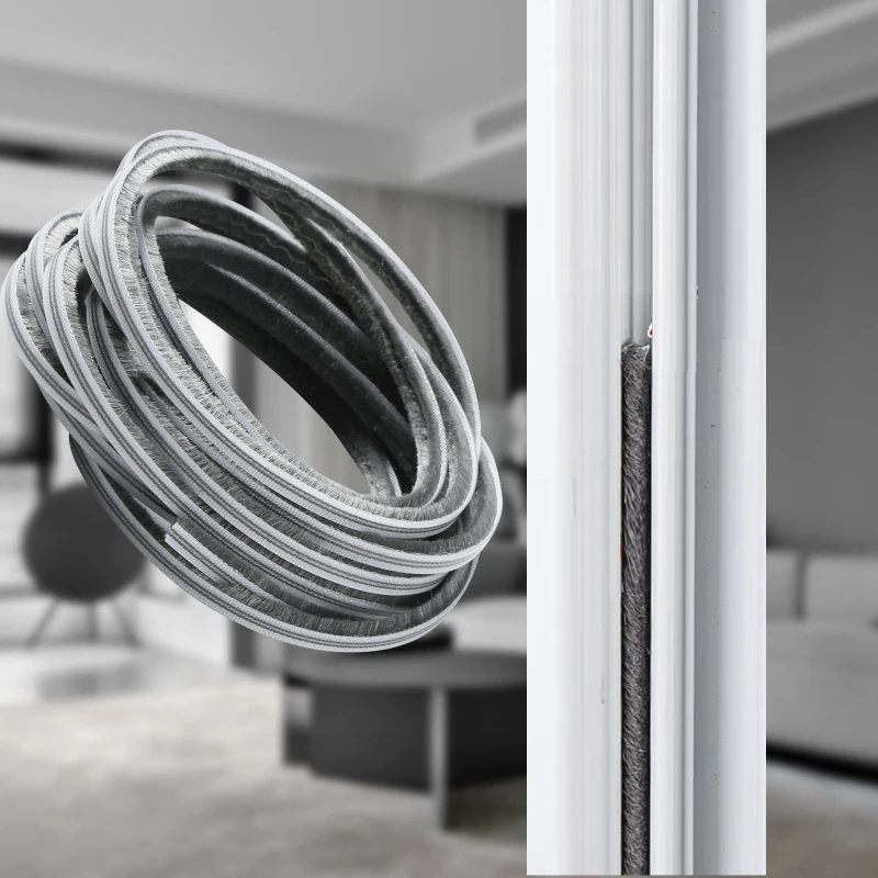 10M Aluminum Sliding Door Window Brush Seal Strip Weatherstrip Draught Excluder Dustproof Card Slot Sealing Tape Door Gasket, door seal strip,sealing strip tape,window seal strip,sealing tape,sealing strip,door weatherstripping