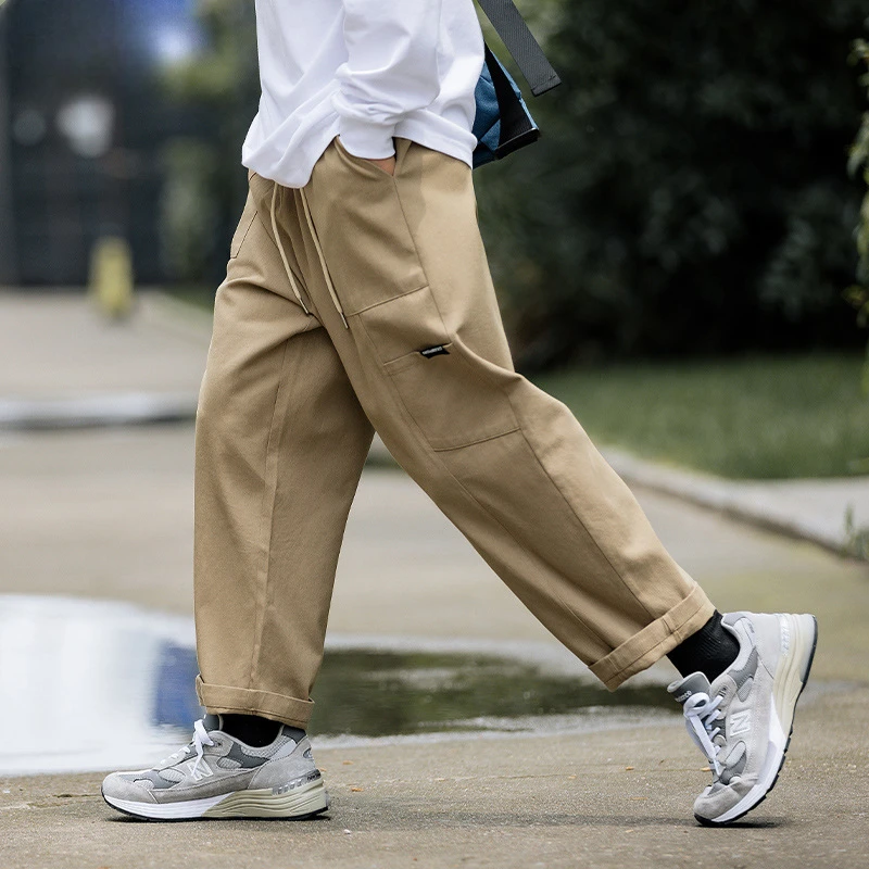 Workwear casual pants straight tube splicing patch pocket pants joggers cargo pants