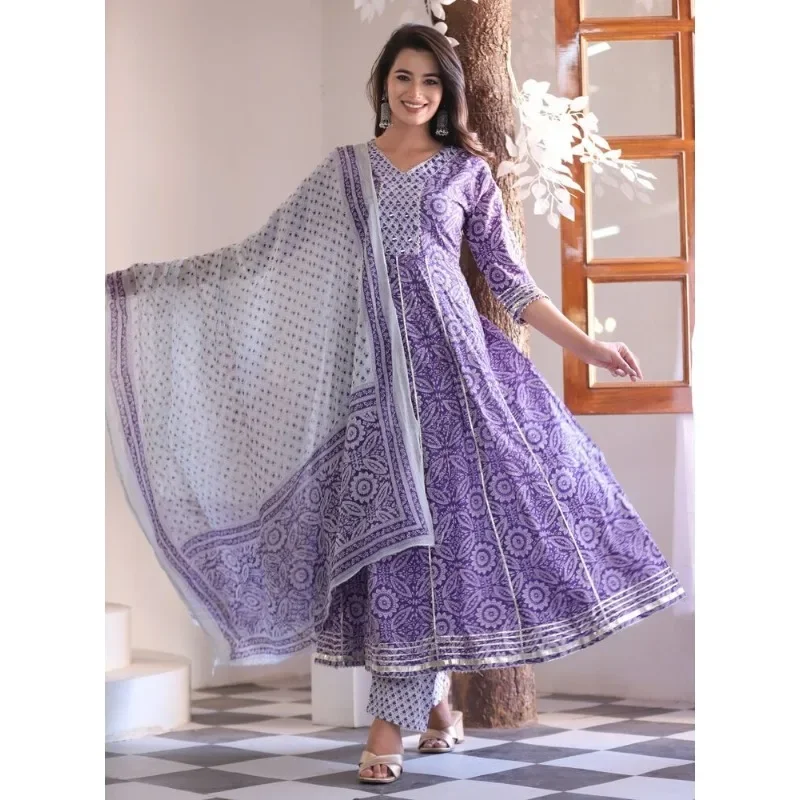 

Anarkali Gown Kurti Pant Dupatta Indian Wedding Party Wear Women Salwar Kameez