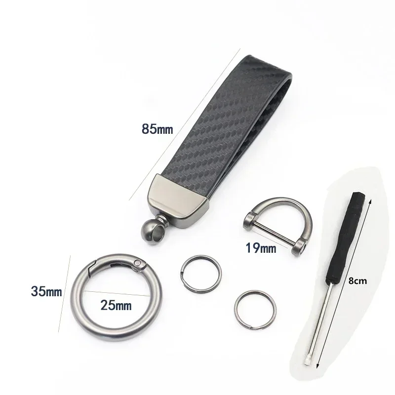 Carbon Fiber Style Keychain 360 Rotatable Universal Fit
