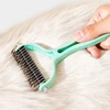 Cat brush Cat Fur Knot Cutter Pets Hair Removal Comb Dog Grooming Shedding Tools Double sided Stainless Brush Pet Products 1
