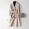 Women's Long Over-Knee Thickened Woolen Coat Hot Sale Of The Season New Style Slimming Outerwear with Belt High-End Polyester Fi