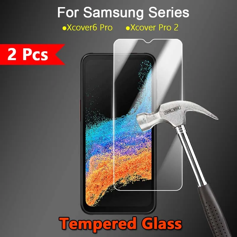 2 Pezzi Per Samsung Galaxy Xcover6 Xcover Pro 2 Hd Clear Ultra Slim 2.5D Pellicola Proteggi Schermo In Vetro Temperato Resistente Antigraffio 9H