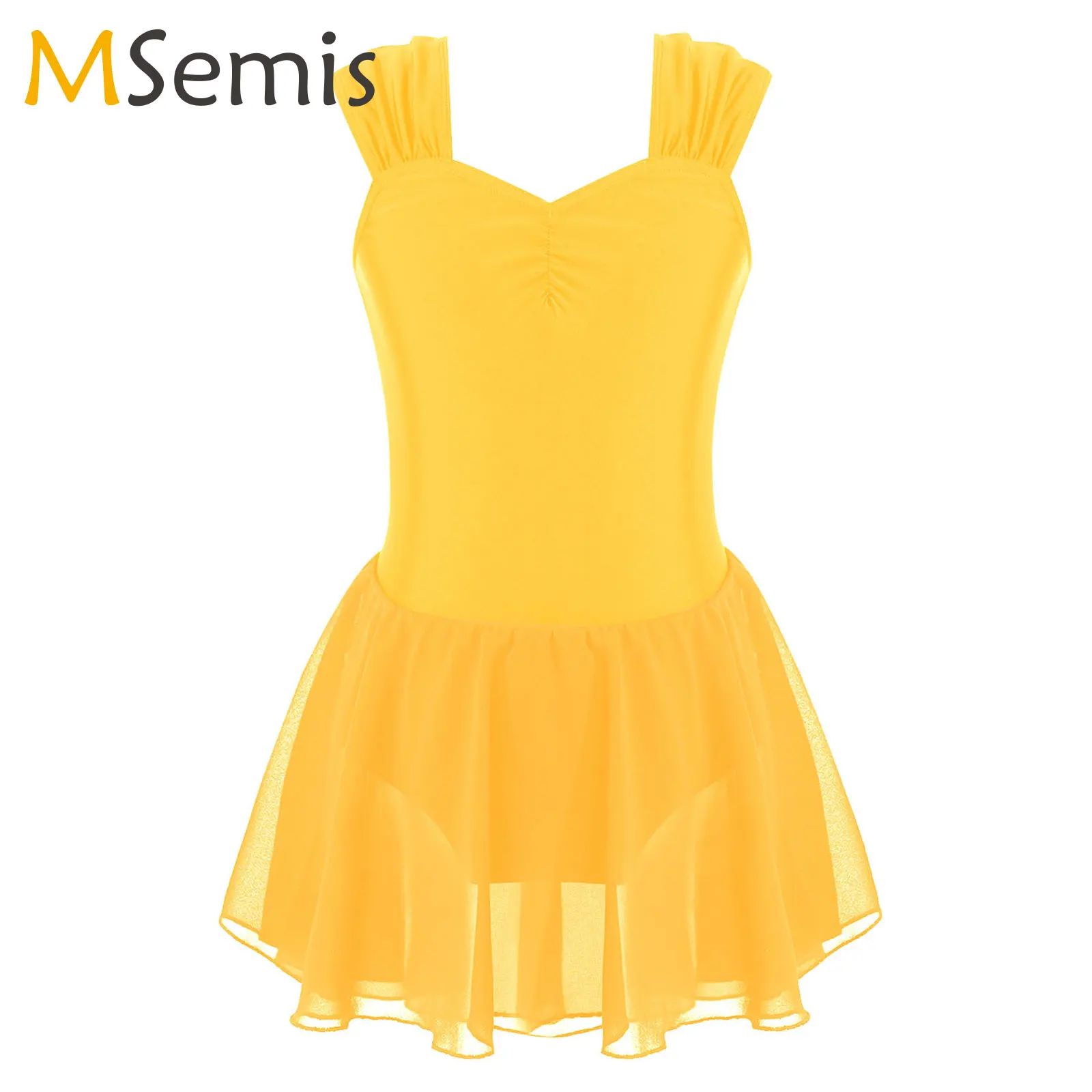 

Figure Ice Skating Dress Kid Girl Ballet Modern Lyrical Dance Dress Ballerina Costume Teen Tulle Splice Gymnastics Leotard Dress