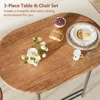 3 Pieces Dining Set Breakfast Table Set Space Saving Wooden Chairs and Table Set, for Dining, Office and Living Spaces of Home 4