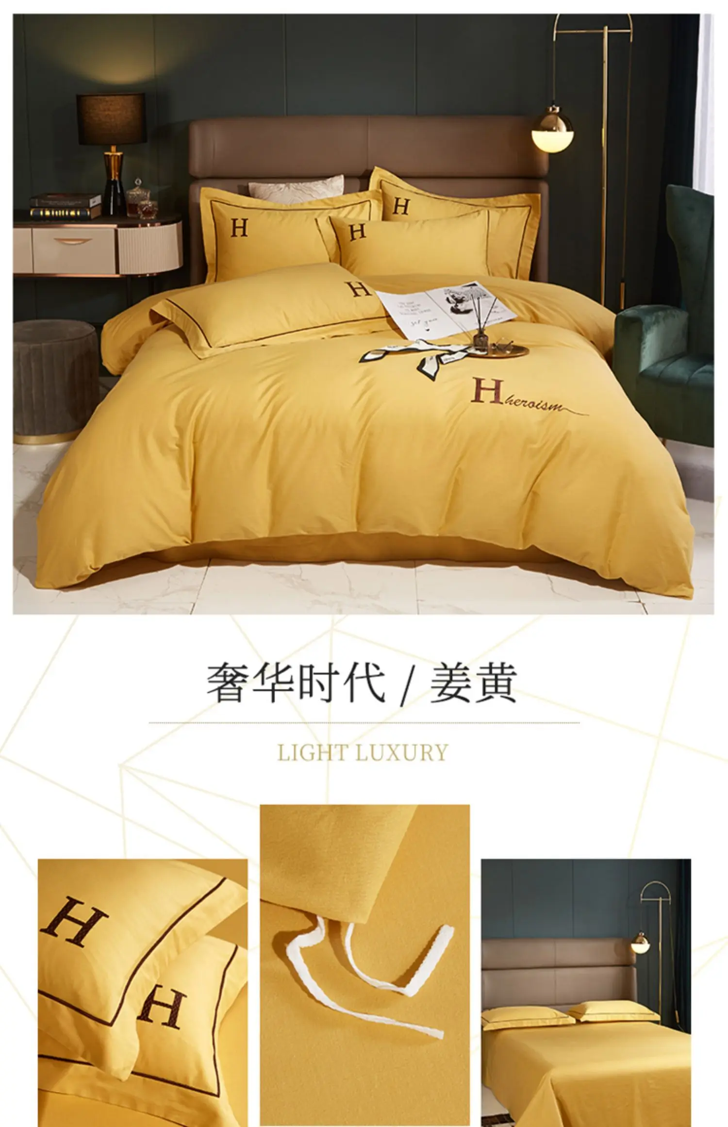 Modern Fashion 8Color 100% Pure Cotton Bedding Set Queen King Size 4-Piece Set Solid Color Duvet Cover Bed Sheet Set FittedSheet