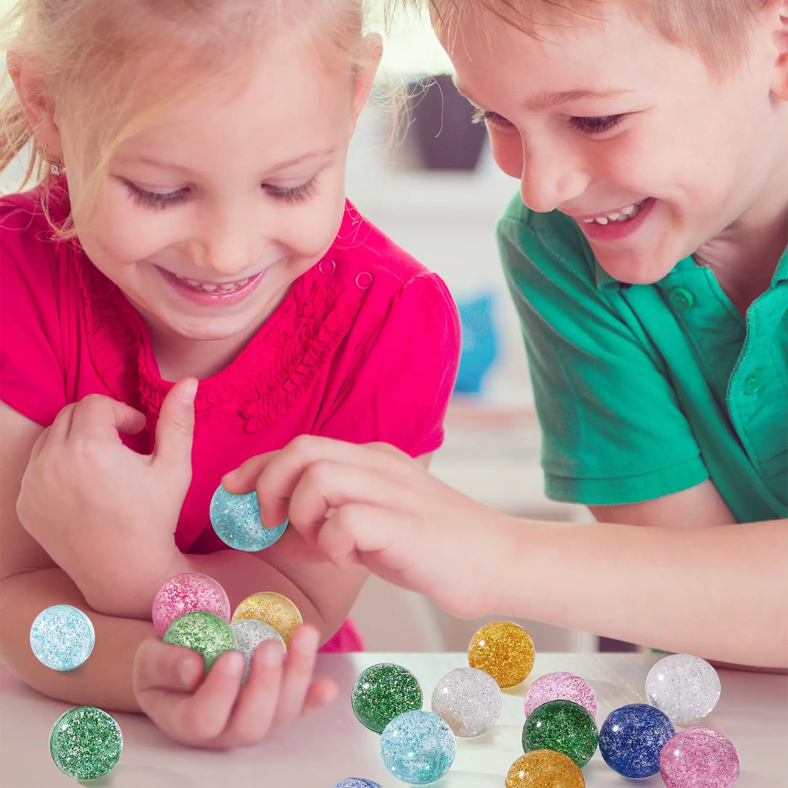 32mm Glitter Bounce Balls Space Balls Toy Kids Birthday Party Favor Carnival Guest Gifts School Goodie Bag Fillers 10-20pcs