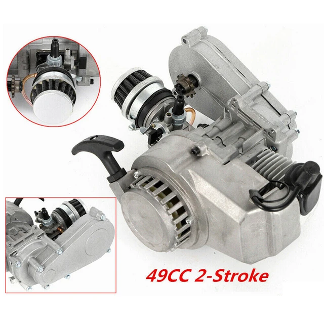 2 Stroke 49CC Motorcycle Pull Start Engine Motor 1.3HP Air Cooled Racing Engine  For Pocket Bike Mini Dirt Bike ATV or Scooter - AliExpress