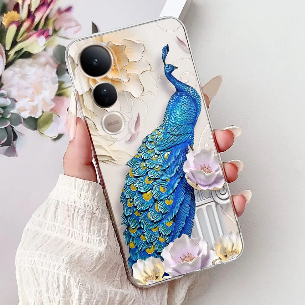 Clear Fashion Luxury Cute Cartoon Cat TPU Bumper Phone Case Cover