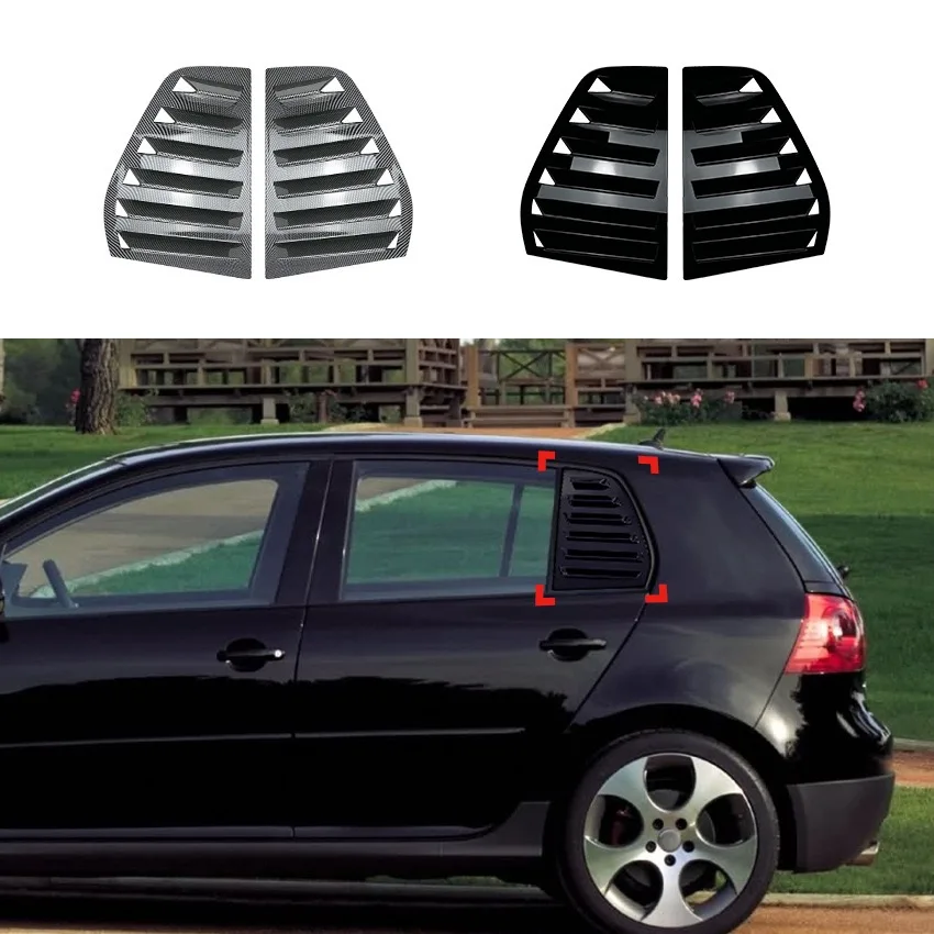 Per Vw Golf 5 Mk5 Car Lunotto Laterale Vent Shutter Louver Cover Sticker Body Kit Tuning Accessori Gloss Black/Carbon Look Abs