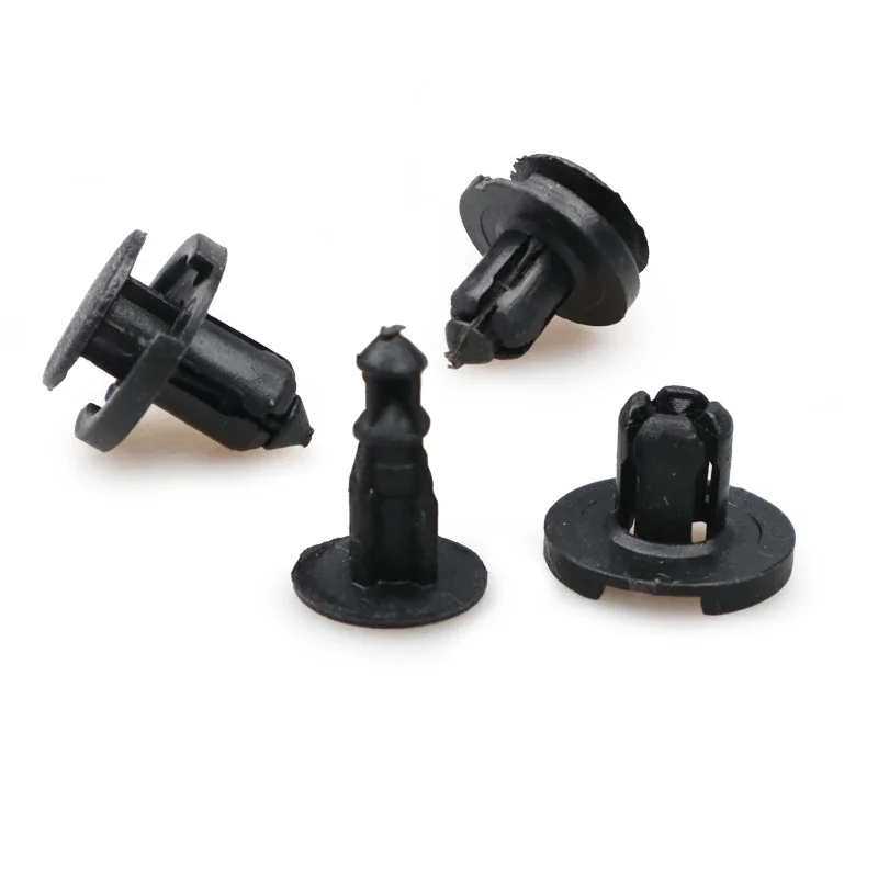 10/20/50pcs 8mm 직경 8mm 검은 차량 자동차 범퍼 도어 패널 펜더 라이너 클립 리테이너 플라스틱 자동 패스너 리벳 클립