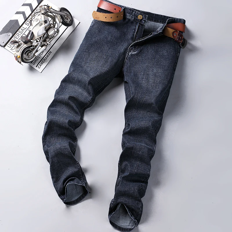 WTHINLEE New Men Soft Straight Jeans Office Business Casual Denim Trousers Classic Brand Stretch Fashion Men's Pants Size 28-40 5